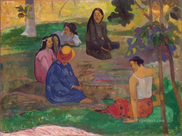 Paul Gauguin Painting - Les Parau Parau Conversación Postimpresionismo Primitivismo Paul Gauguin